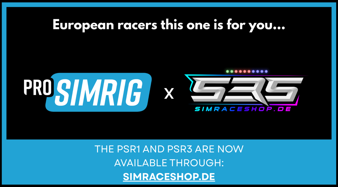 PRO SIMRIG sim racing rigs are now available in Europe through SimRaceShop.de partnership.